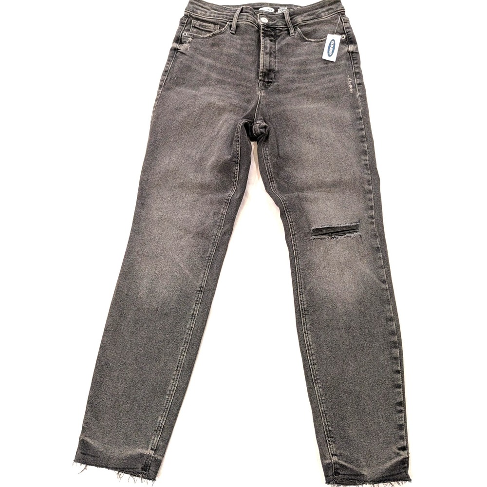 Old Navy Jeans Womens 8 Rockstar Super Skinny High Rise Distressed Raw Hem NWT